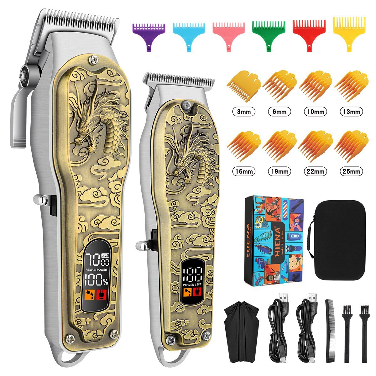 Designer 2025 Professional Hair Salon Retro Faucet Haircut Digital Display Bald Shaver Haircut Machine Relief Set
