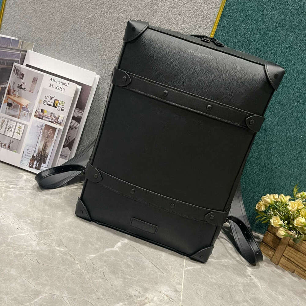 men trunk backpacks Knapsacks bookbag women Genuine Leather bags totes Shoulder Messenger crossbody handbags Box shaped backpack messenger bag