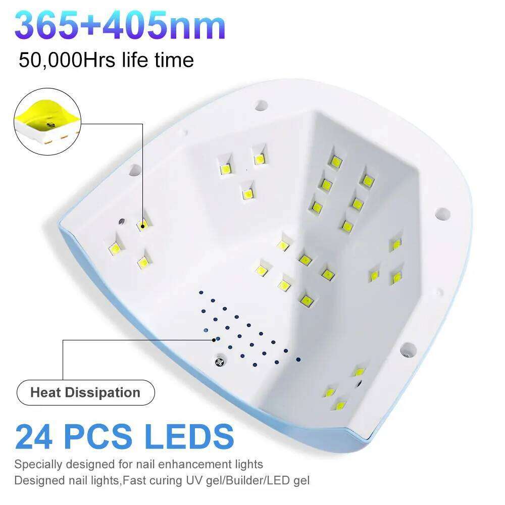 UV Lamp Professional Polishing Light 24 LED Art Quick Dryer for Gel Curing Nail Salon Tool X250709