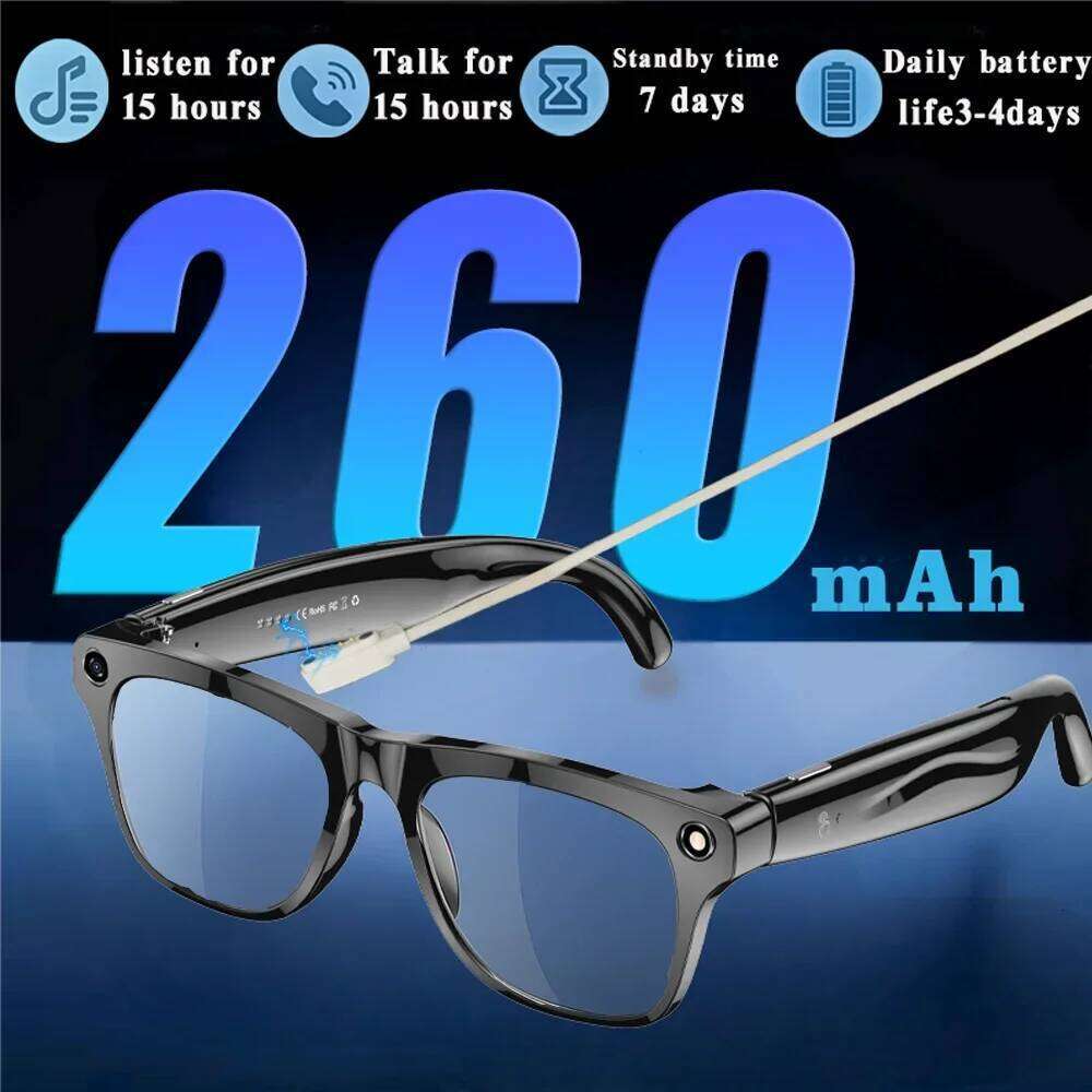 Designer famous brand AI translation smart bluetooth men and women travel conversation headset with speaker camera sunglasses