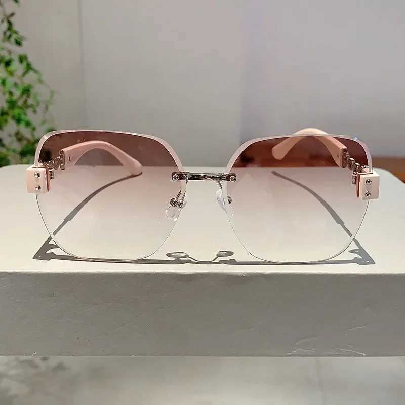 2025 New Square Rimless Sunglasses Wen Luxury Designer Cool Unisex Vintage Eyewear UV400 Sunglasses W250709
