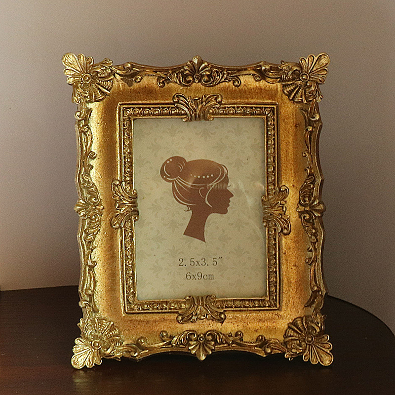 Retro European Style Picture Decorative Wedding Square Resin Photo Fine ID Frames Home Decor Baby Frame H260306