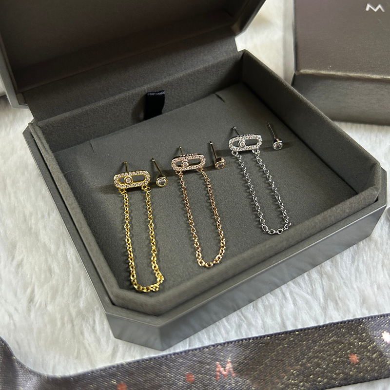 Diamond earring luxury gold plated designer's earrings stud women diamond earring wedding party accessories 0031