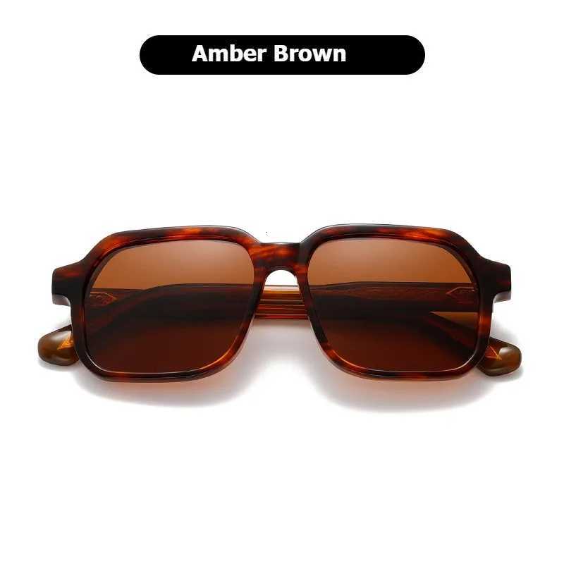New Brand Mens UV Protection Thick Handmade Sun Glasses Acetate Large Square for Mens High Quality Designer Sunglasses W250709