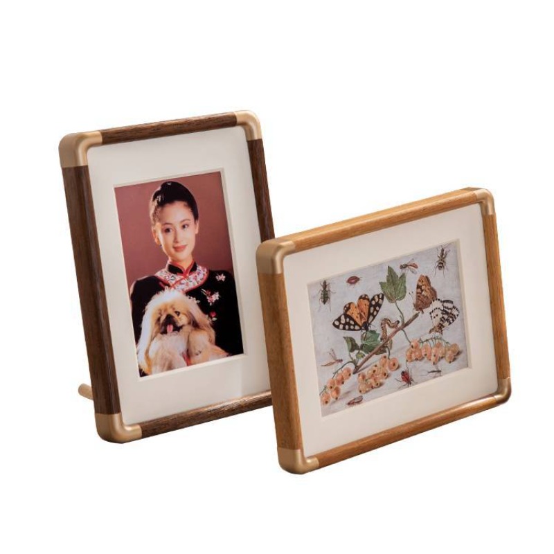 Solid Wood Washing Made Photo Set Table Simple Family Portrait Small Picture Wall Frame Ornaments Walnut H260306