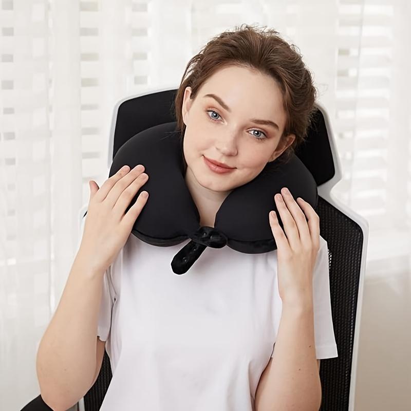 Cervical rod pillow U-Shaped Memory Foam Cervical Pillow for Travel & Office - Velvet Cover with Cotton Core