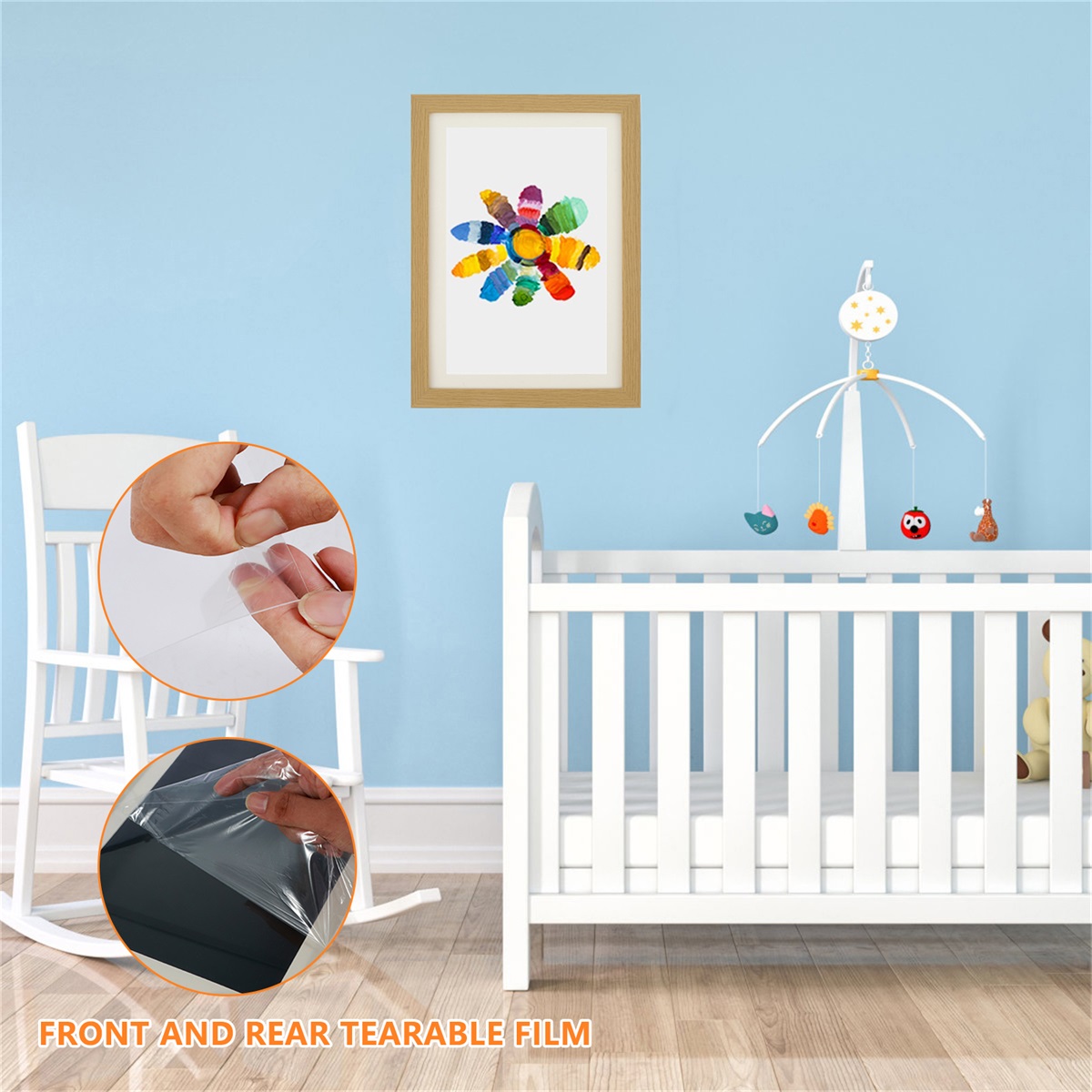 1/2Pcs Art Set A4 Front Opening Photo Frames Wooden Kids Artwork Display Frame for 100 Pictures Horizontal and H260306