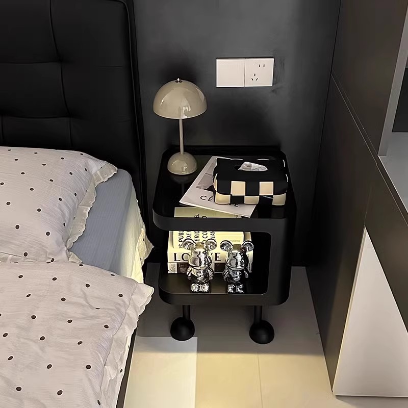 M9082 Small bedroom side cabinet creative storage high-end shelf iron art