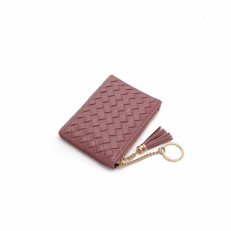 Free Shipping Designer New Zipper Small Coin Purse Simple Solid Color Lightweight Card Holder Handwoven Bag Cute Exquisite Women's Wallet Key Cha