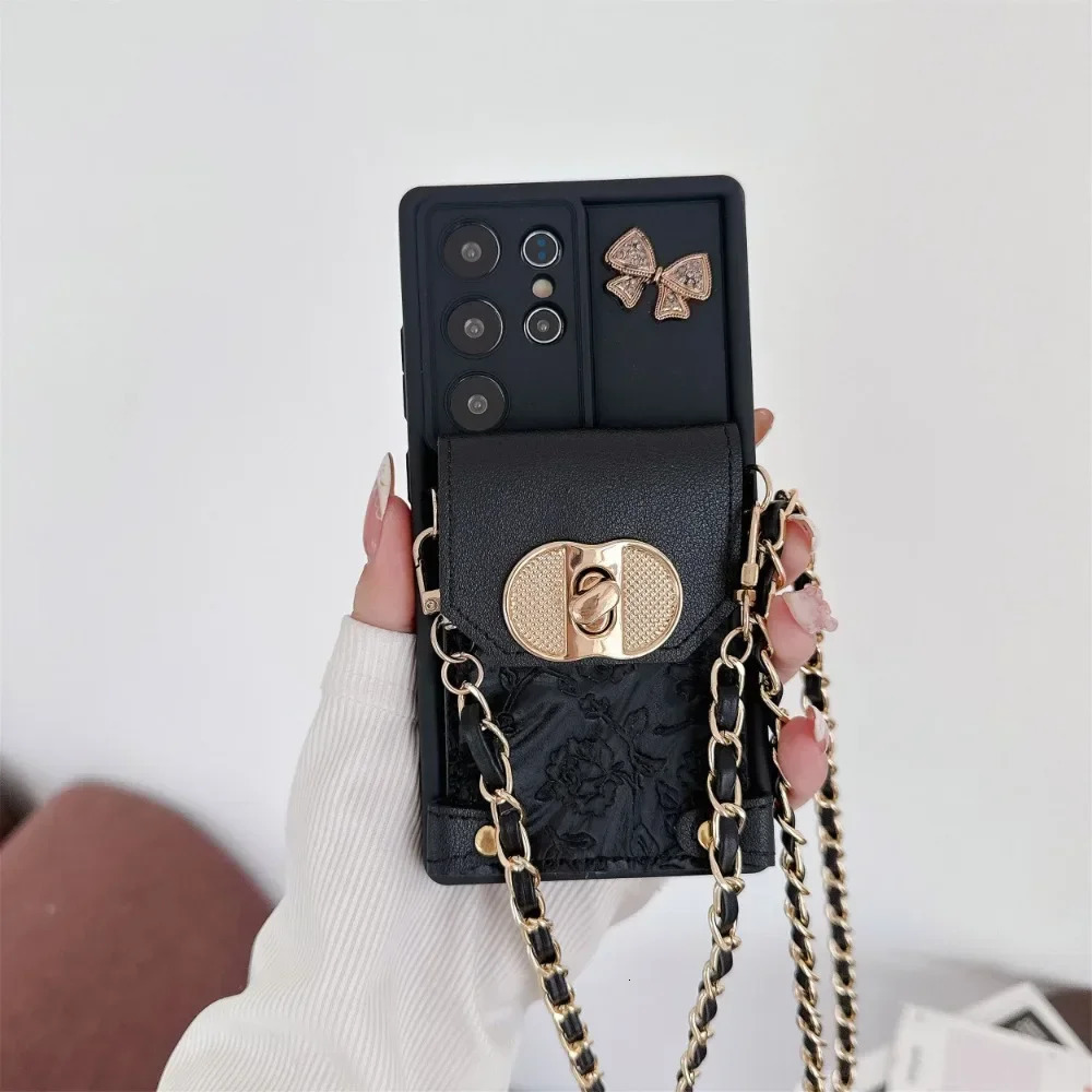 Solid Color Crossbody Wallet Case for Samsung Galaxy S24 S21 FE S25 Ultra S23 S22 Plus A06 A16 A56 A36 A54 A55 A35 A25 A15 Cover 250710