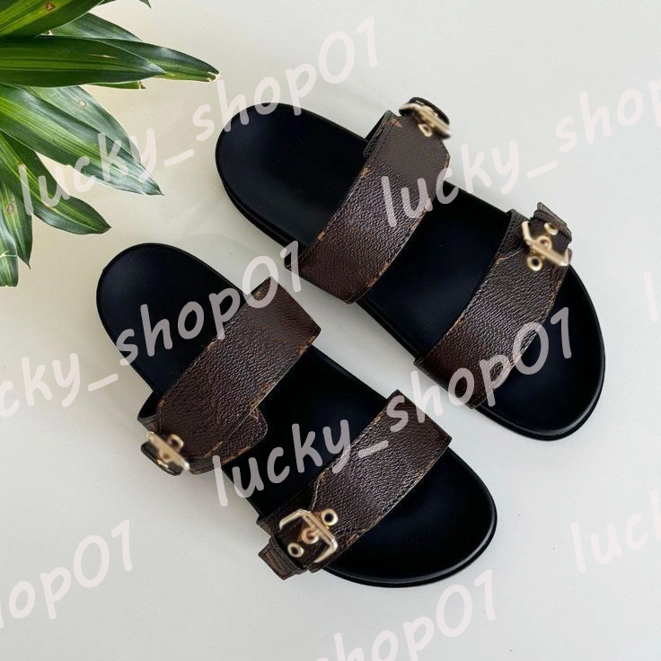 Designer Sandals Unisex Classic Slides Summer Sandals Floral Luxury Flip Flops Leather Platform Sandal Flats Fashion Shoes Ladies Beach Casual Shoes Size 35-45
