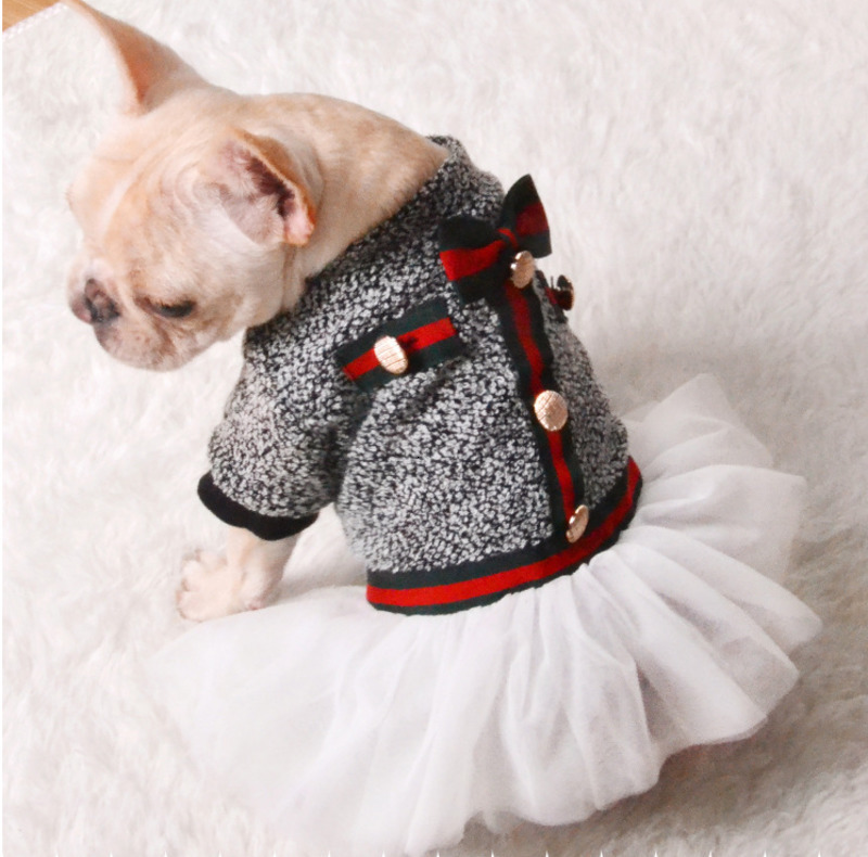 Dog Clothes for Small Dogs Autumn Outfit Cute Princess Style for Teddy Bears Trendy Medium Dog Autumn Winter Thickened Dress 250710