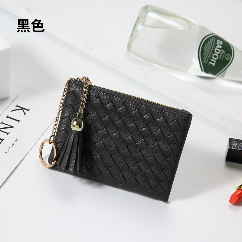 Free Shipping Designer New Zipper Small Coin Purse Simple Solid Color Lightweight Card Holder Handwoven Bag Cute Exquisite Women's Wallet Key Cha
