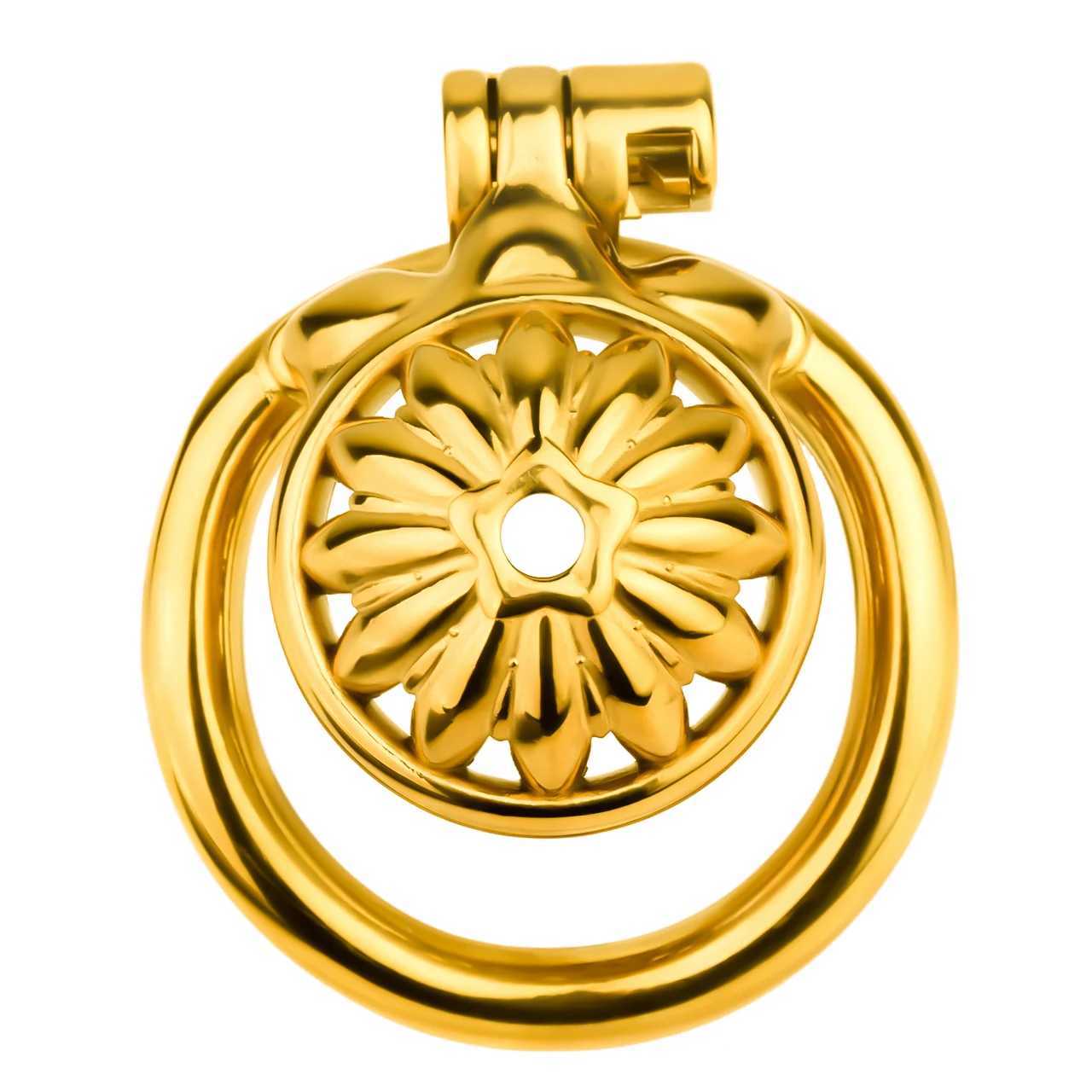 MYPleasure Gold Sunflower Cock Lock Device Male Chastity Cage Detachable Urethral Chastity Belt Penis Ring Penetration Sex Toy Men