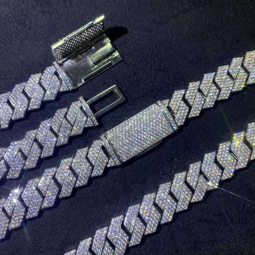 VVS 12mm Cuban Chain Hip Hop Sterling Sier Moissanite Necklace