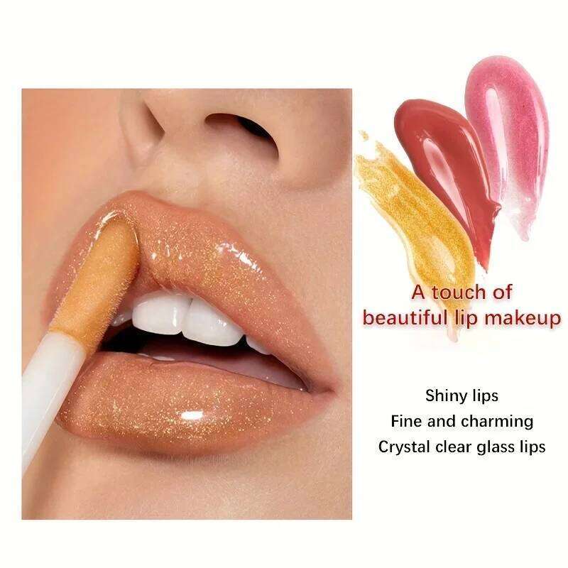 Long-Lasting Shimmer Liquid Lipstick - Hydrating Non-Sticky Plumping Lip Gloss Moisturizing Lightweight Natural Nude Tint X250710