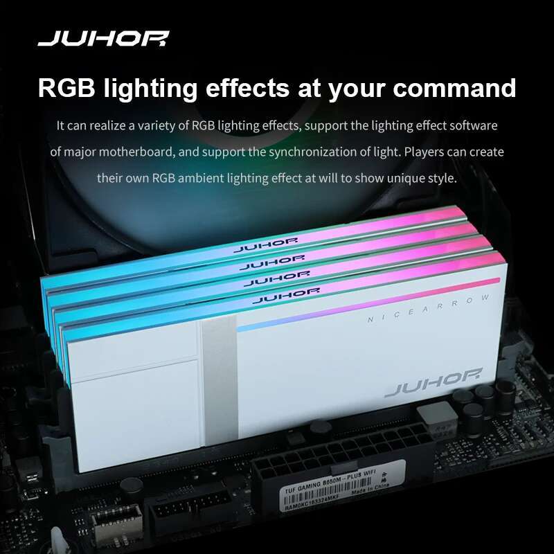 JUHOR RGB DDR5 32GB(16GBX2) 6000MHz 6800MHz DDR5 Desktop Memoria Ram
