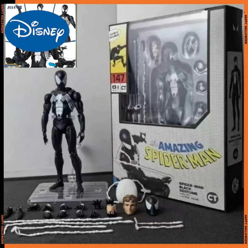 Disney 1/12 MAFEX 147 Anime The Amazing Spider-Man Figure Spider Man Venom KO Version by CT Toys Movable Action Figures Model Toy W250710