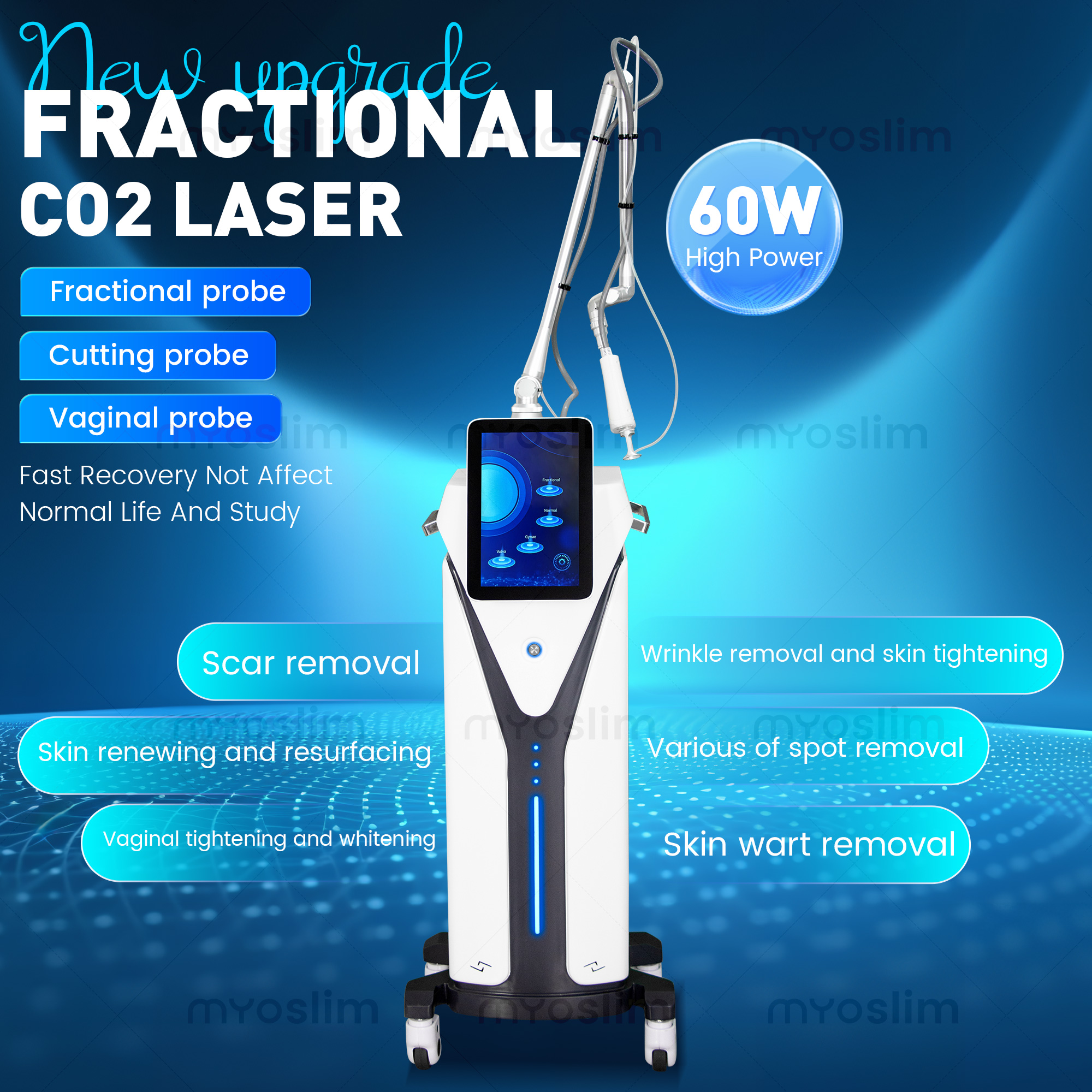Fractional CO2 Laser Equipment 4D Skin Treatment Device Scar Removal Face Lifting Beauty Device