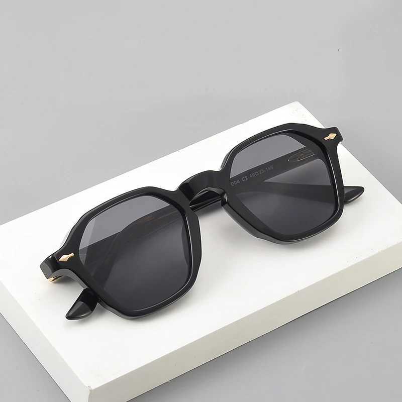 Top Quality Acetate Polygon Polarized Sunglasses for Men Wen Trendy Thick Fe Sunglasses UV400 Anti-glare Sunglasses W250709