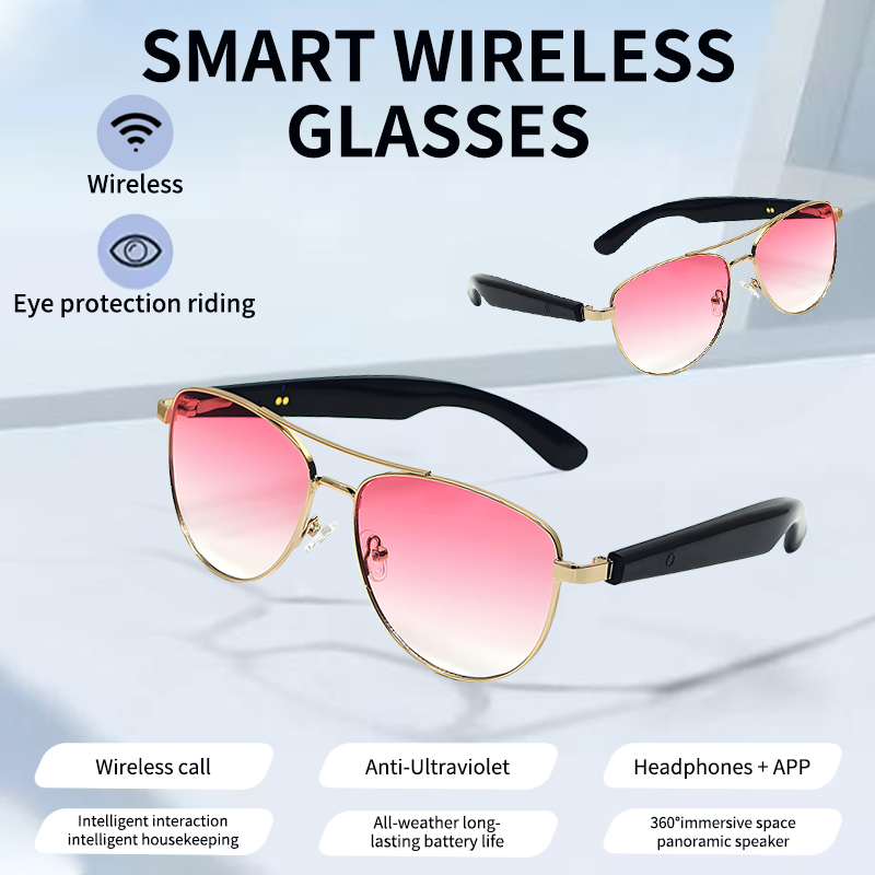 LIGE Smart glasses and sunglasses are equipped with built-in microphones and speakers, voice assistants, and UV protection Wireless call music control