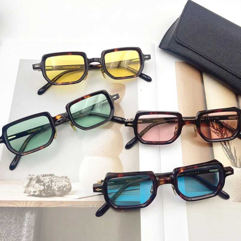 Unisex Fashionab Acetate Rectangar Small sunes - Prescription nses Ready - Trendy Ready - Trendy Lightweight W250709