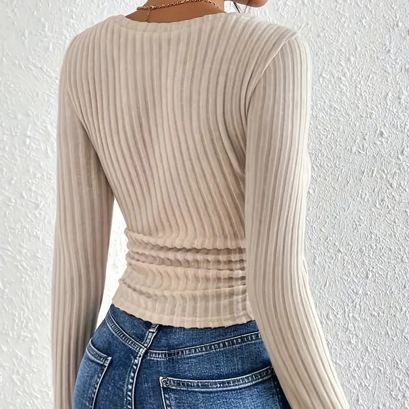 Women's Knits & Tees Chic Womens V-neck Cotton Blend Tee - Comfortable Casual Wear