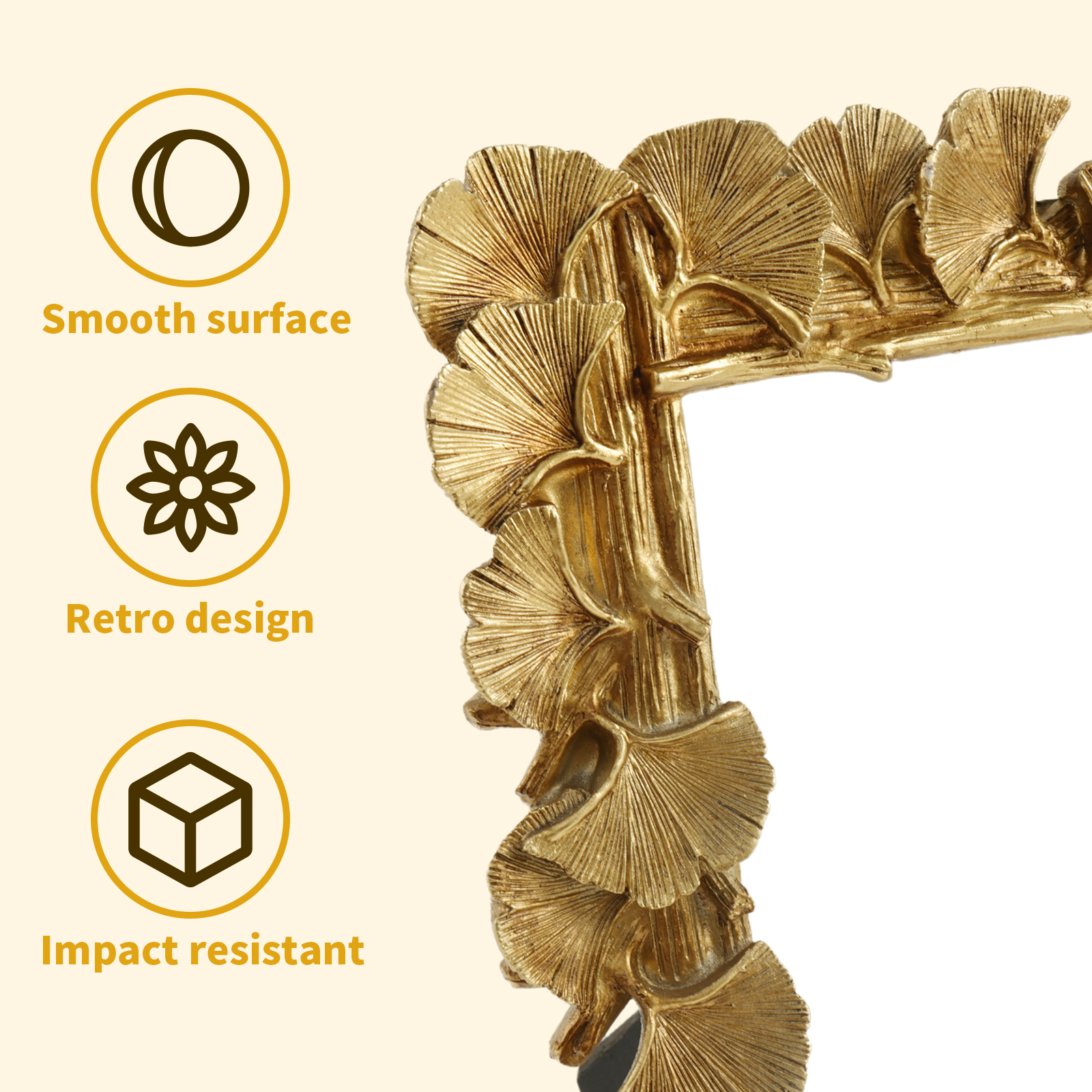 Picture Antique Leaf Textured Frame Vintage Gold Resin Tabletop Display Photo Holder for Home Bedroom Living Room H260306