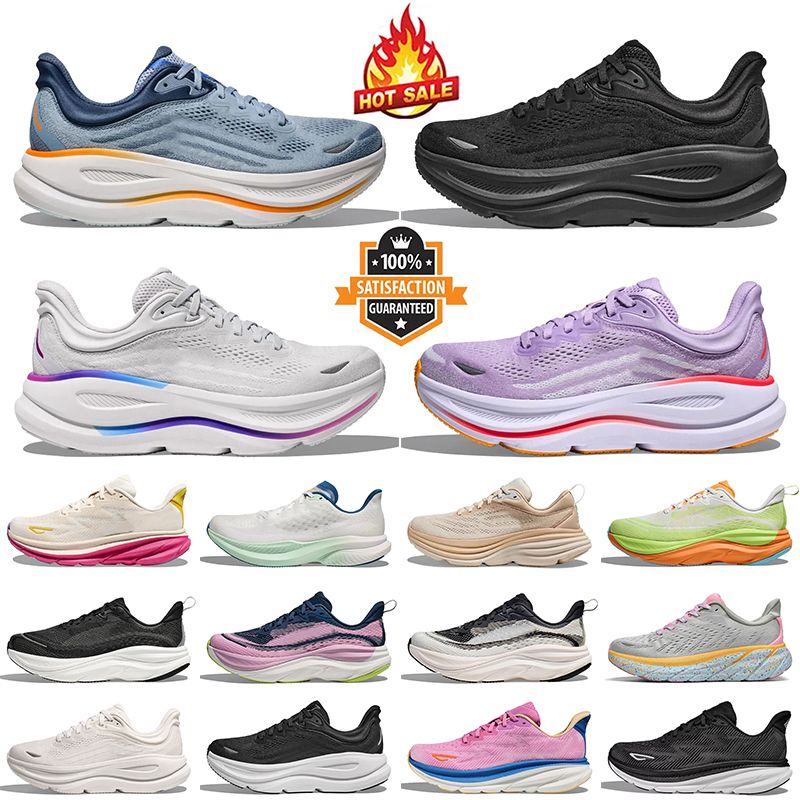Top Quality Bondi 8 Clifton 9 Skyflow Mach 6 Running Shoes Black White Pink Blue Green Grey Mesh Athletic Jogging Trainers dhgate Women Mens Tennis Sports Sneakers