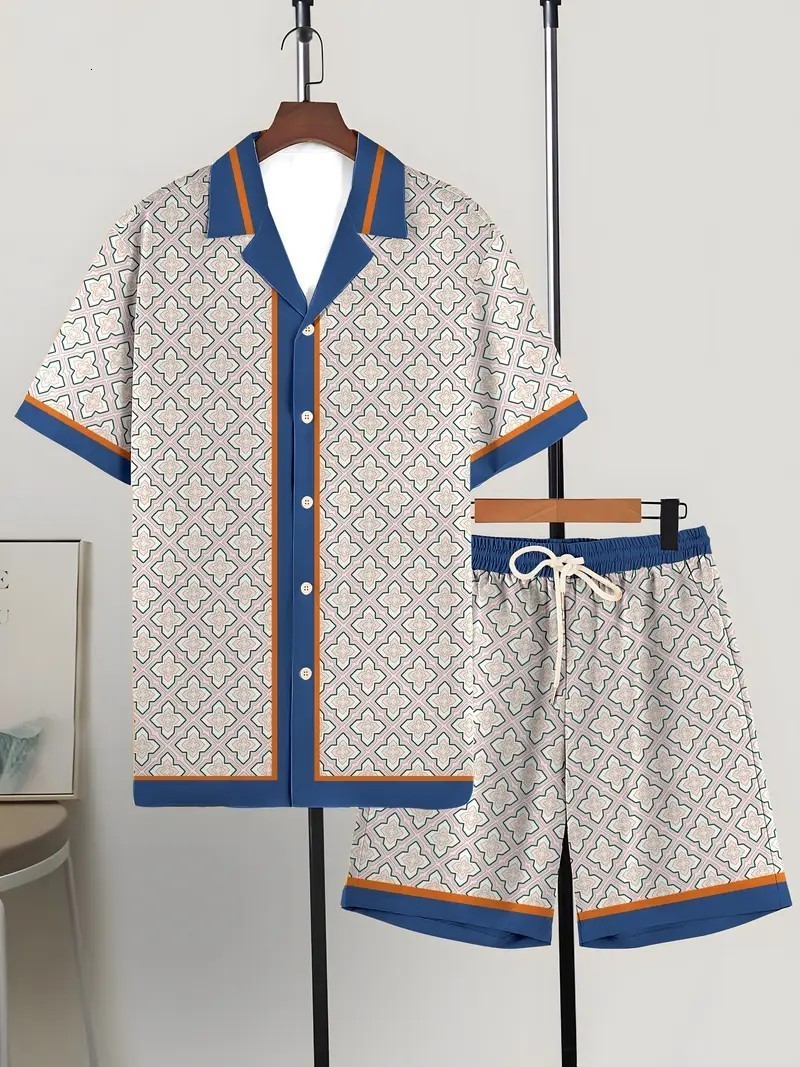 Hawaiian Shirt American Pattern Mens Independence Day Set Suitable for Summer Parties 3D Digital Print 250710