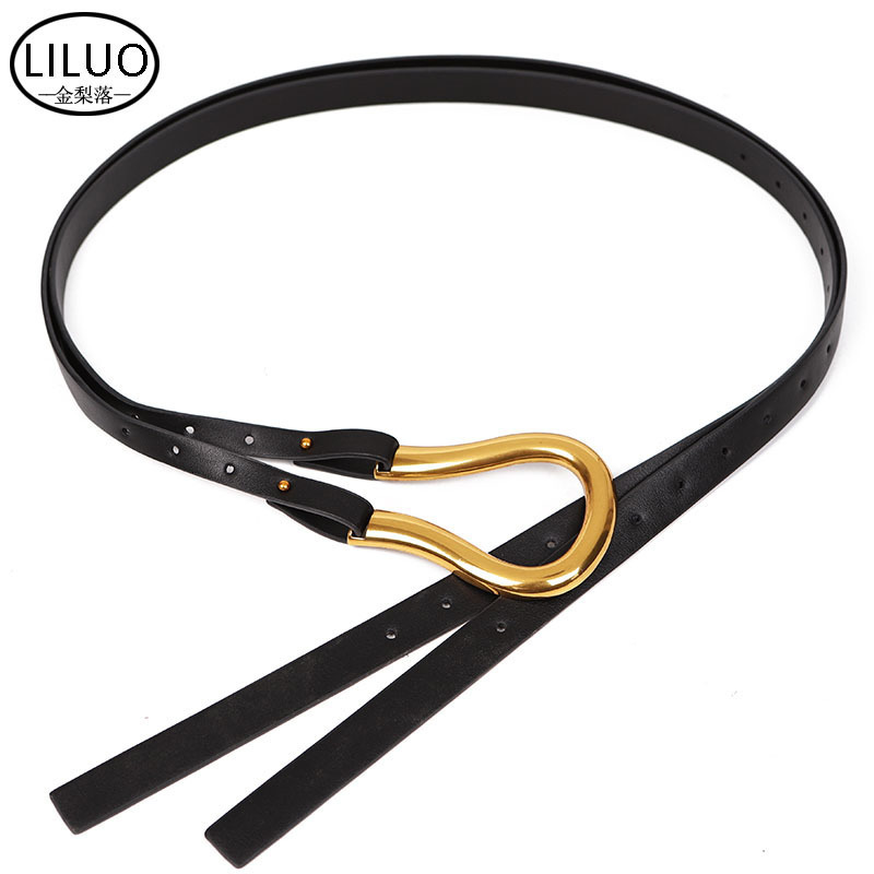 Horseshoe Buckle Belts For Women Jeans Dress Decoration Ladies Ornament European Style Fashion Sash Alloy/PU Women Coat Belt 220614