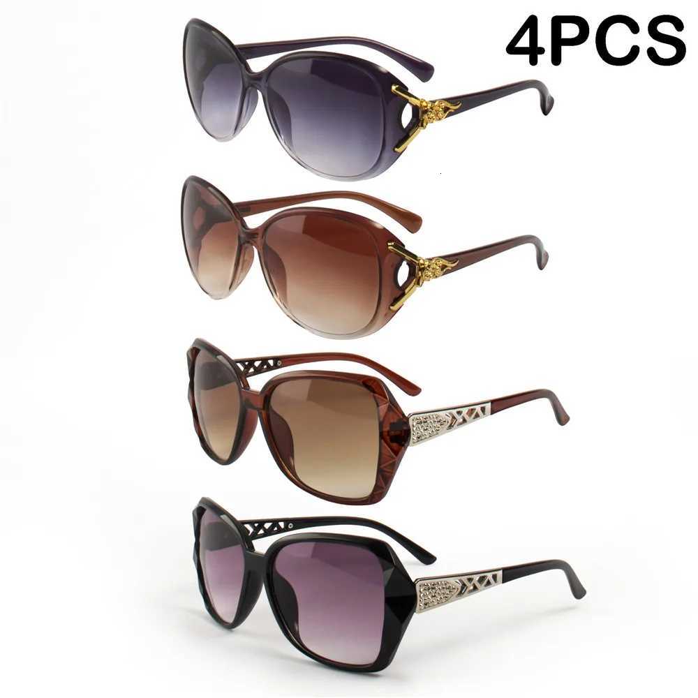 4PCS Fashion Oversized Sunglasses PC Big Fe Gradient Sunglasses Women W250709