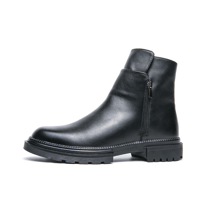 98312 Martin boots men's side zipper new 2025 spring fashion trend men's mid top short boots thick soled workwear boots high top leather sho