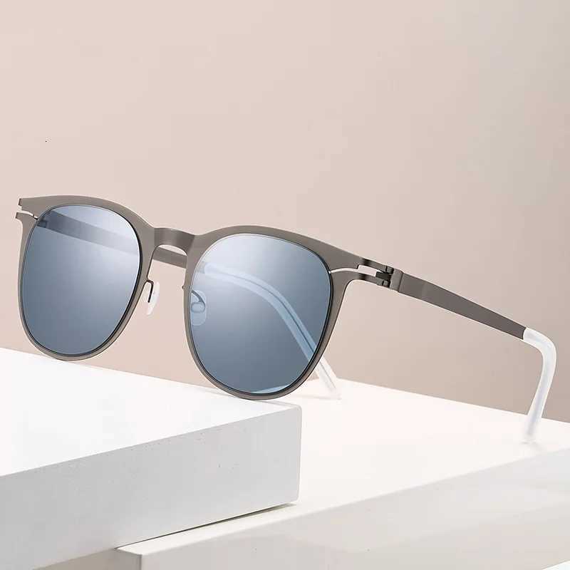 Top Quality Lightweight Stainless Steel Sunes Screwss Handmade for Men CALLUM Sun es Men UV Protection Round Wen W250709