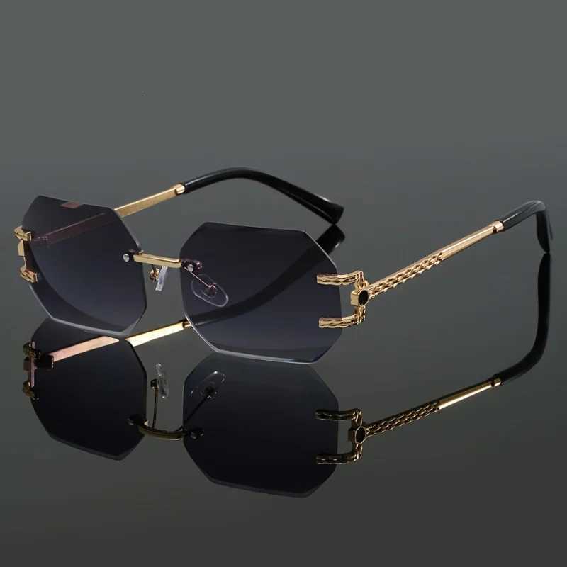 F Edge-Cut Retro Metal Line-Sense Tp Sunglasses For Men and Women Outdoor and Driving Sunglasses W250709