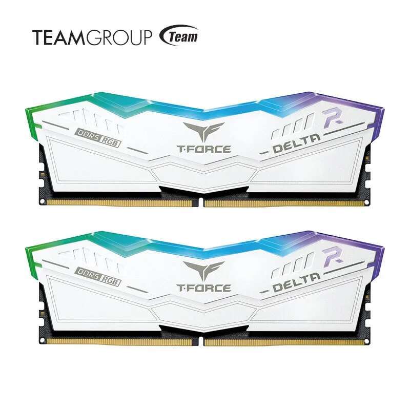 TEAMGROUP T-Force Delta RGB DDR5 Ram 32GB (2x16GB) 6000MHz CL30 Intel XMP 3.0 AMD Expo Compatible Desktop Memory White/Black