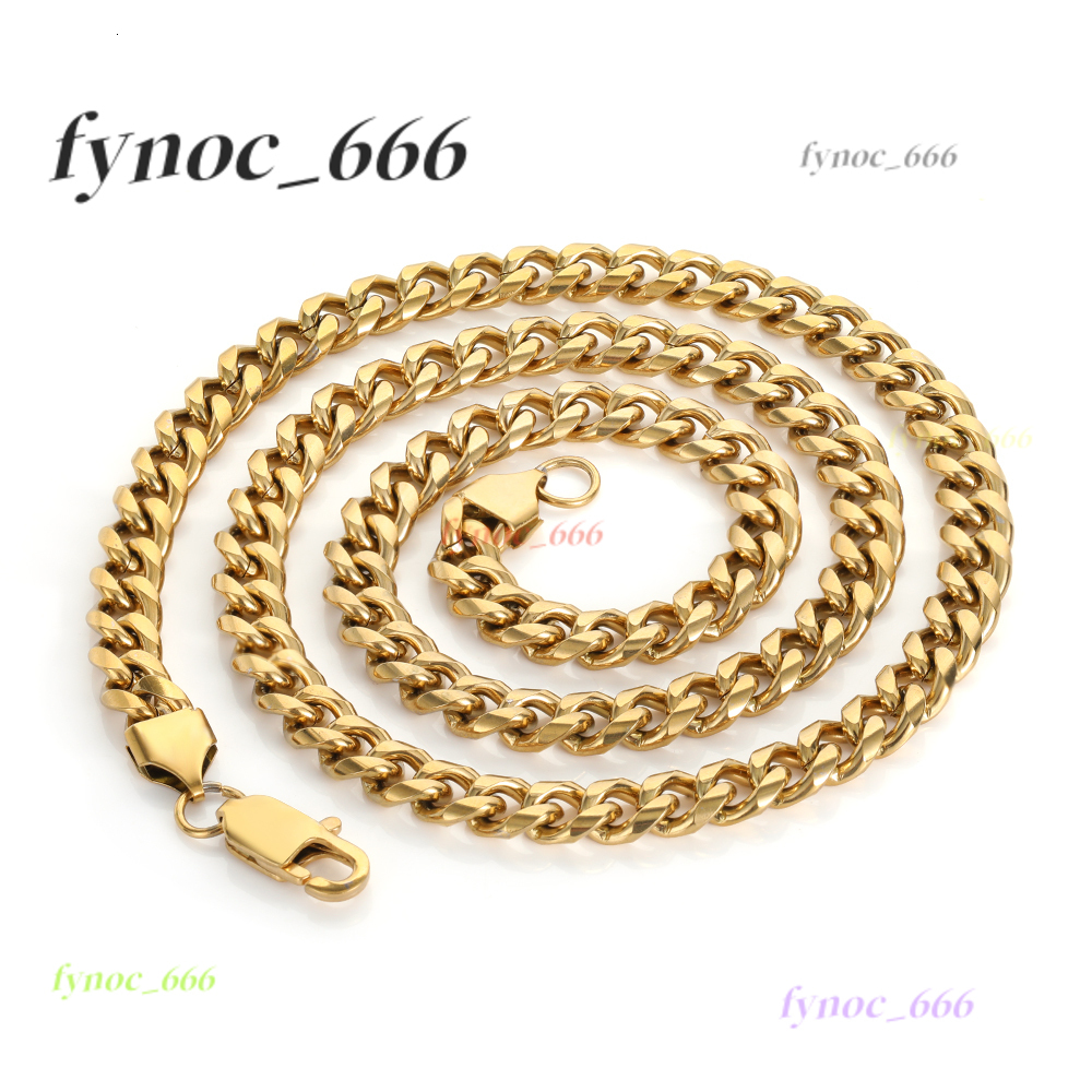 4/5/6/7/8/9mm Mens Stainless Steel Jewelry Miami Cuban Link Chain Hip Hop 18K Gold Plated Curb Link Chain Necklace