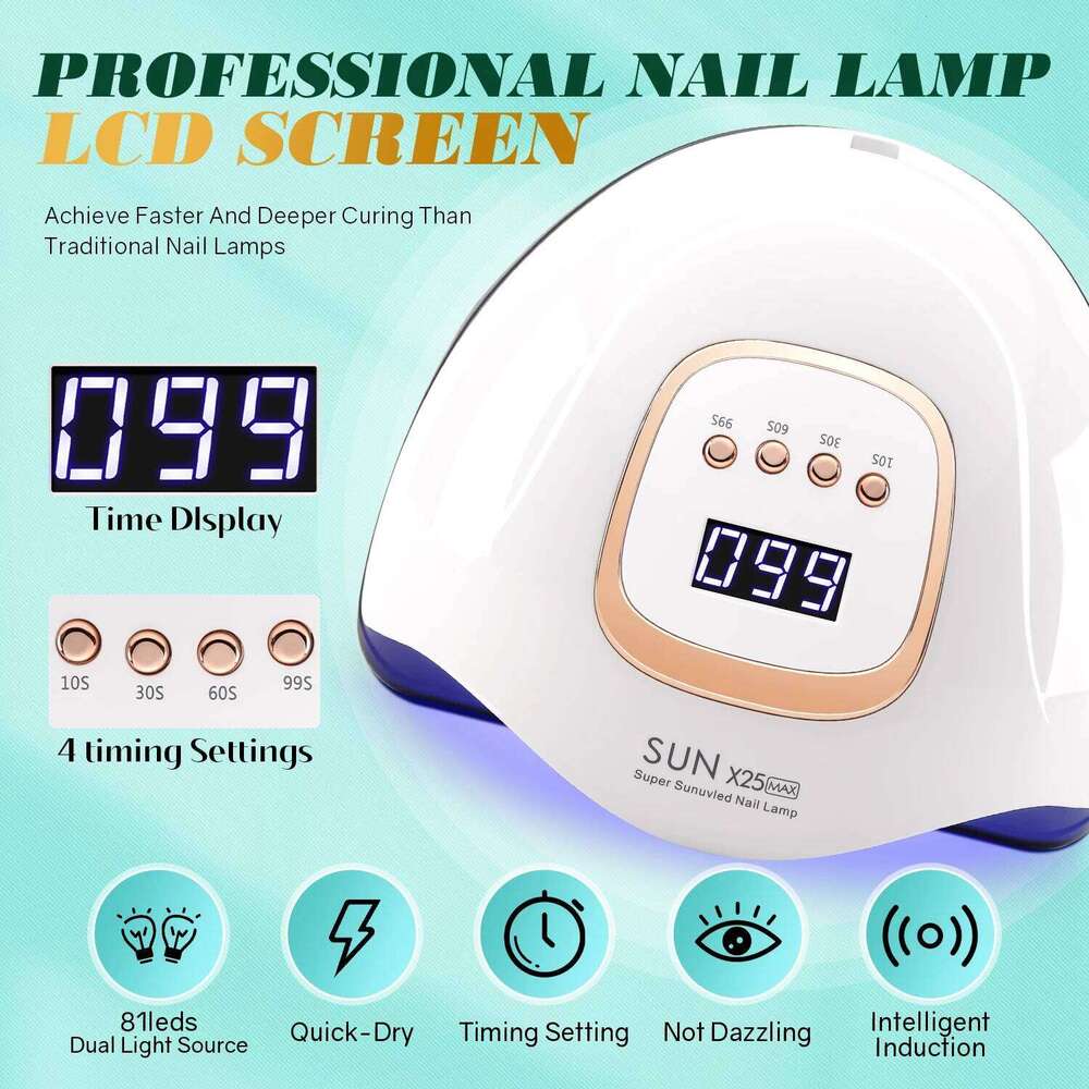 380W UV 81 LEDs Dryer hine with LCD Screen Quick-drying Manicure Lamp for Curing All Nails Gel Nail Art Tools X250709