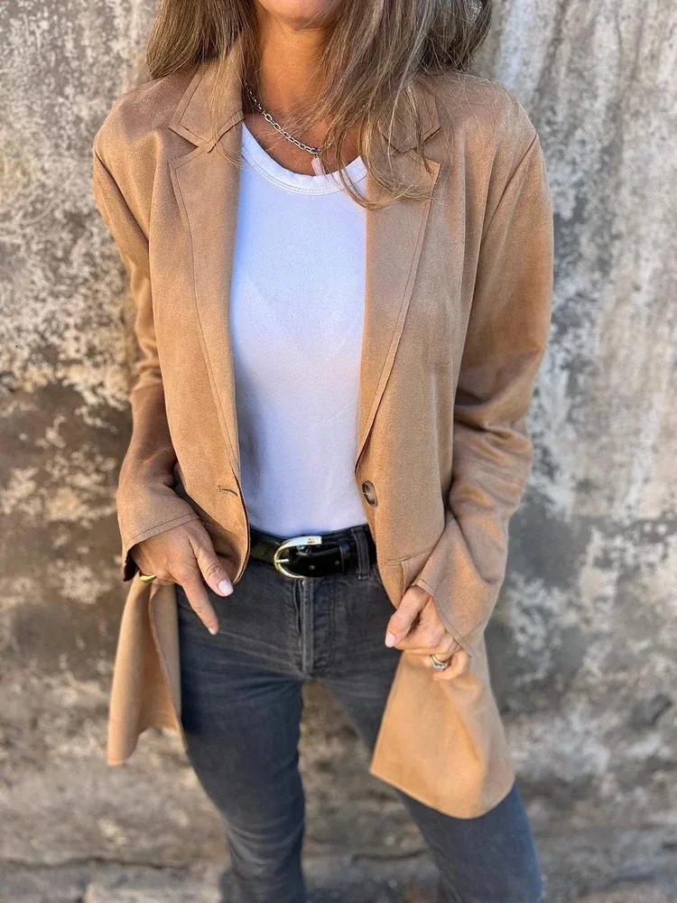 Autumn Winter Women Fashion Solid Long Trench Coats Vintage Mid length Polo Collar Long Sleeve Open Front Coat Female Outerwears 250709
