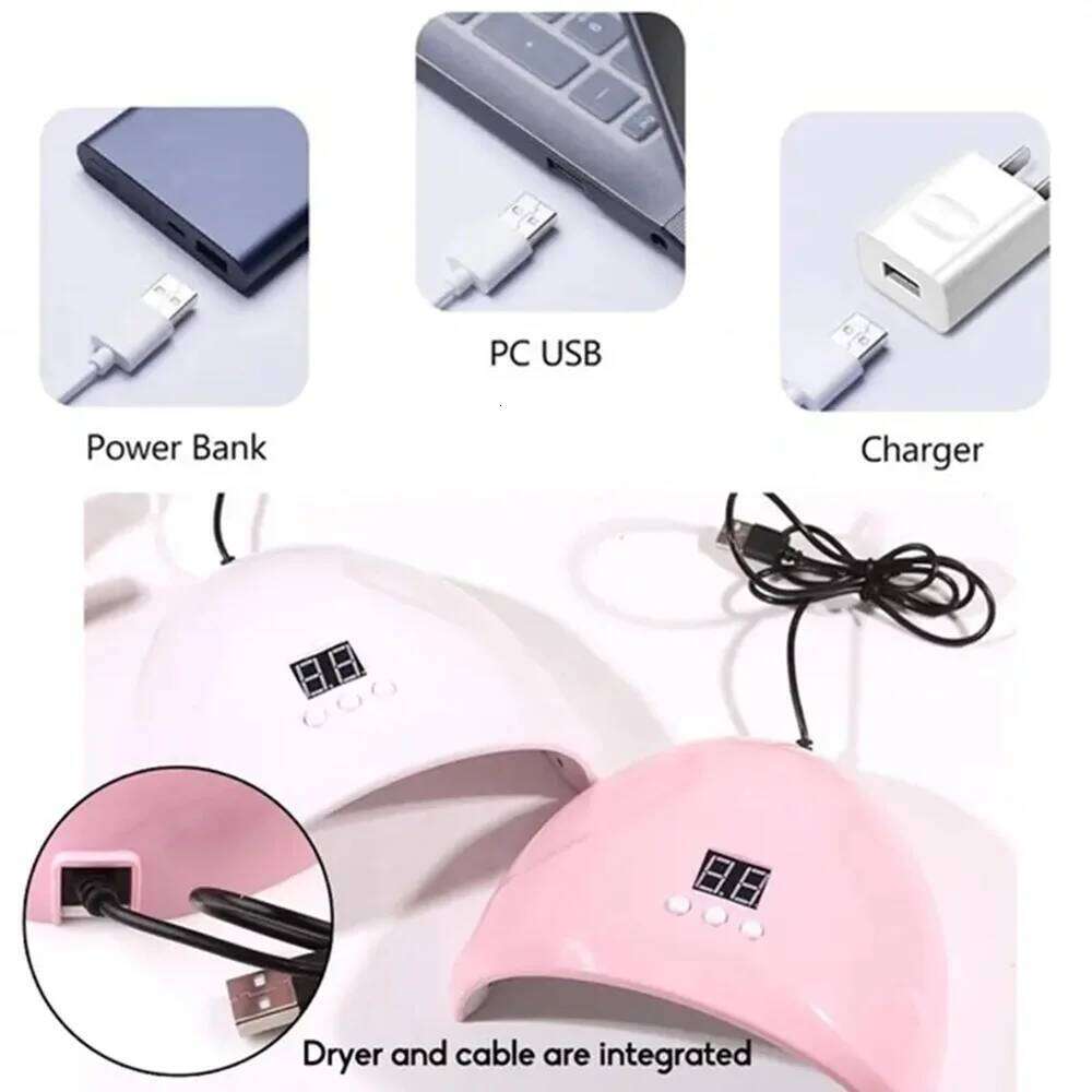USB Phototherapy Lamp 12 UV LEDs Light Curing 36W Polish Gel Infrared Sensor hine Nail Art X250710