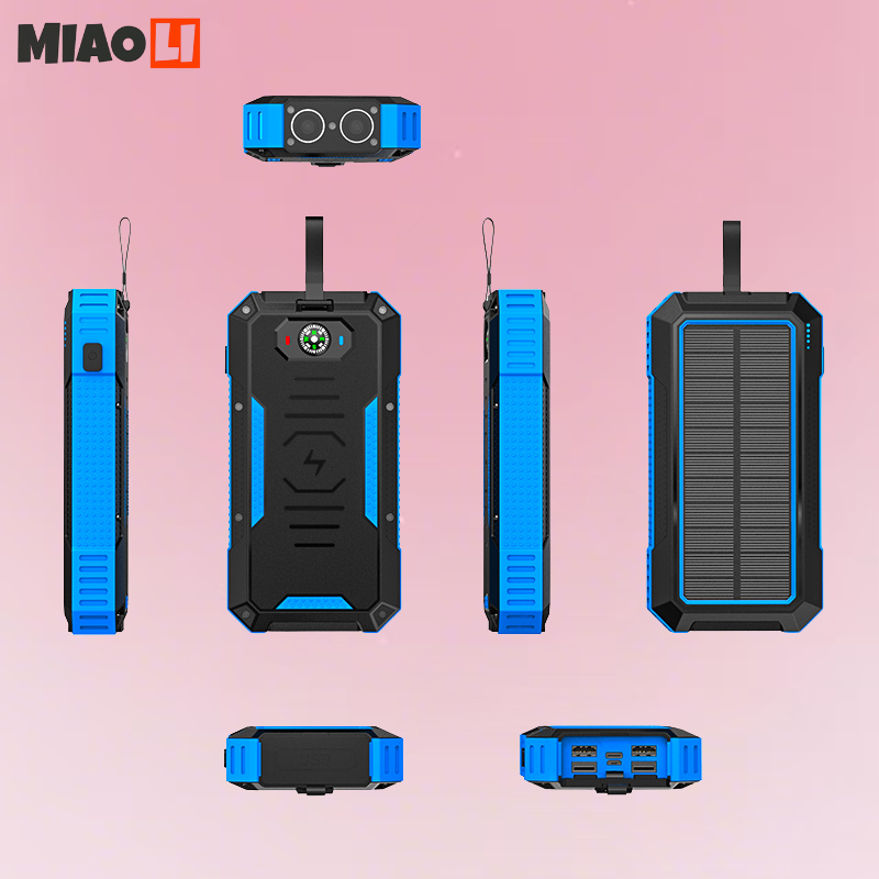 Wireless Solar Power Bank 30000mAh External Battery Charging Poverbank External Battery Charger LED Light for All Smartphones