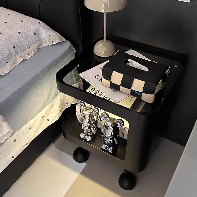 M9082 Small bedroom side cabinet creative storage high-end shelf iron art