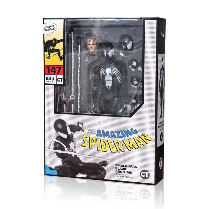 Disney 1/12 MAFEX 147 Anime The Amazing Spider-Man Figure Spider Man Venom KO Version by CT Toys Movable Action Figures Model Toy W250710