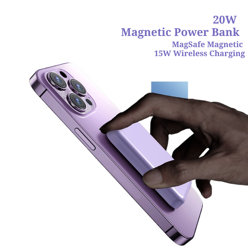 2025 New Ultra Thin MagSafe Mini Wireless Magnetic Power Bank Custom Logo Gift Version Portable Fast Charger for iPhone Android