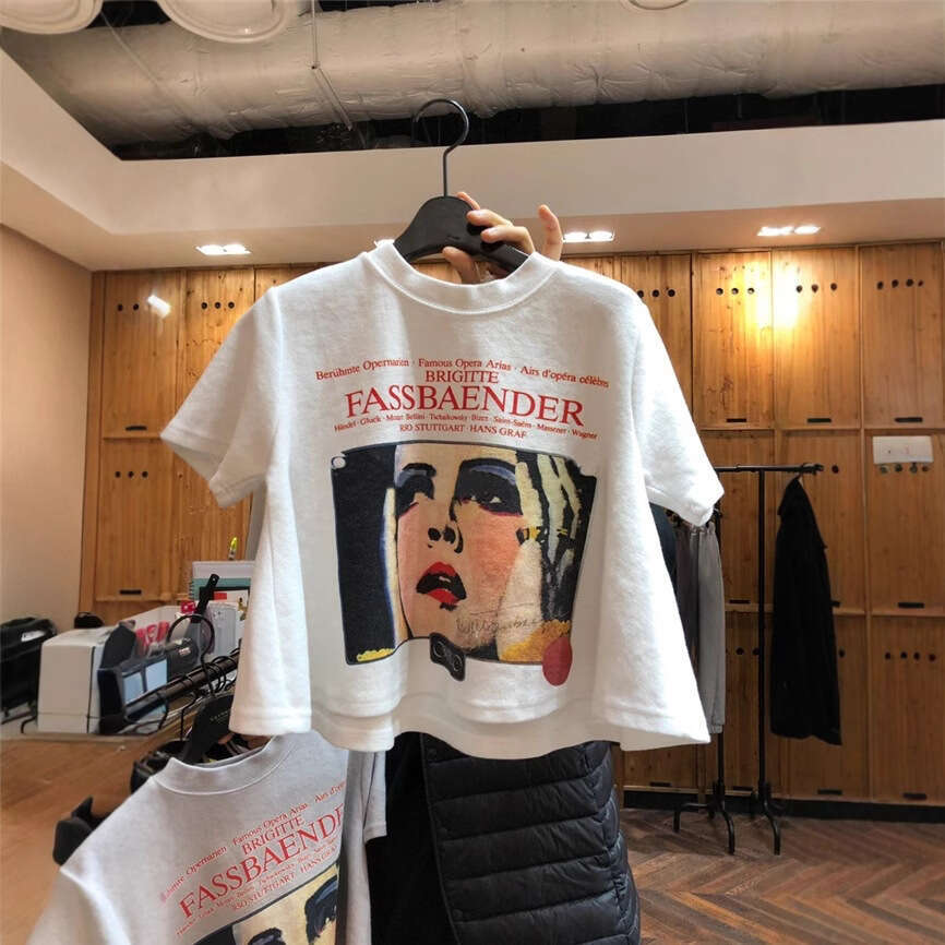 Sleeve T-Shirt For Women Summer New Short Loose White Letter Print Student Top Plus Size Women's Fashion B5