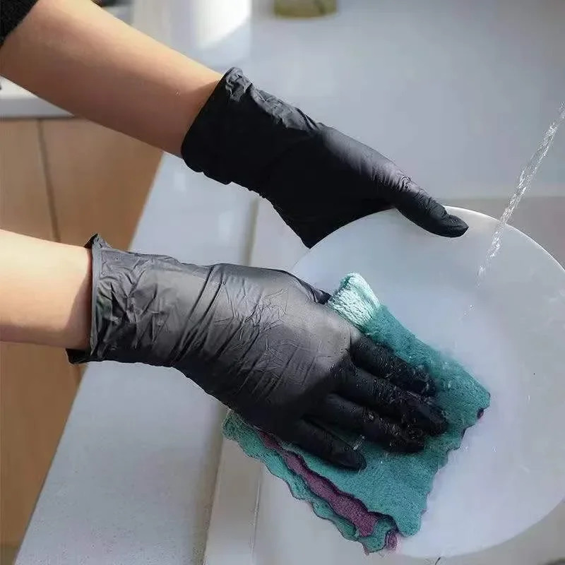Disposable Nitrile Waterproof Gloves Dish Washing Kitchen Household Gloves Dog Wash Cleaning Glove for Food Working Latex Gloves 250707