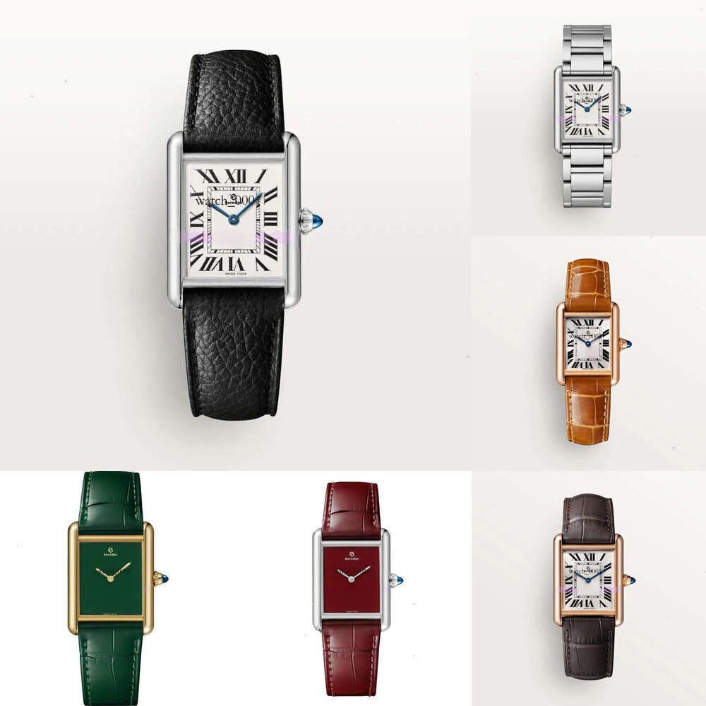 Tank Watch Fashion couple watch simple appearance modeg imported calfskin sapphire inset suitable for party travel golden generous Designer Watches men