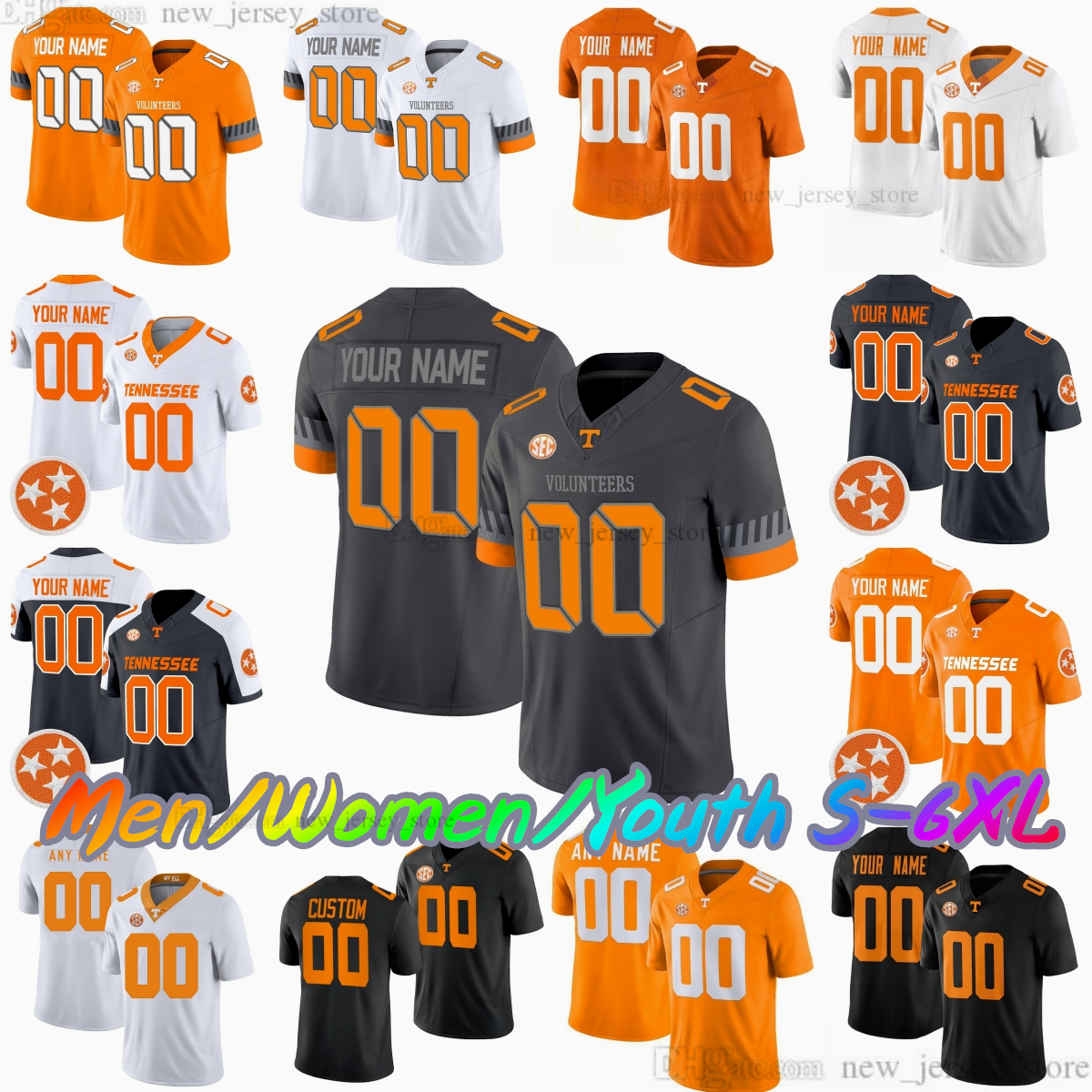 2025 Custom S-6XL Tennessee Volunteers College Football Jersey 8 Iamaleava 16 Wallen 16 Manning 5 McCoy 13 Moore 7 Carter 2 Small 21 Shuler 7 Milton III Stitched Jerseys
