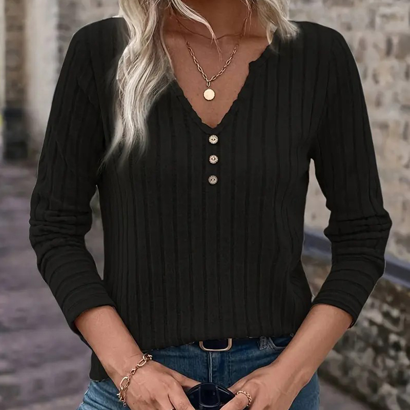 Women's Knits & Tees Comfortable Womens V-neck Cable-Knit Sweater for Casual Wear