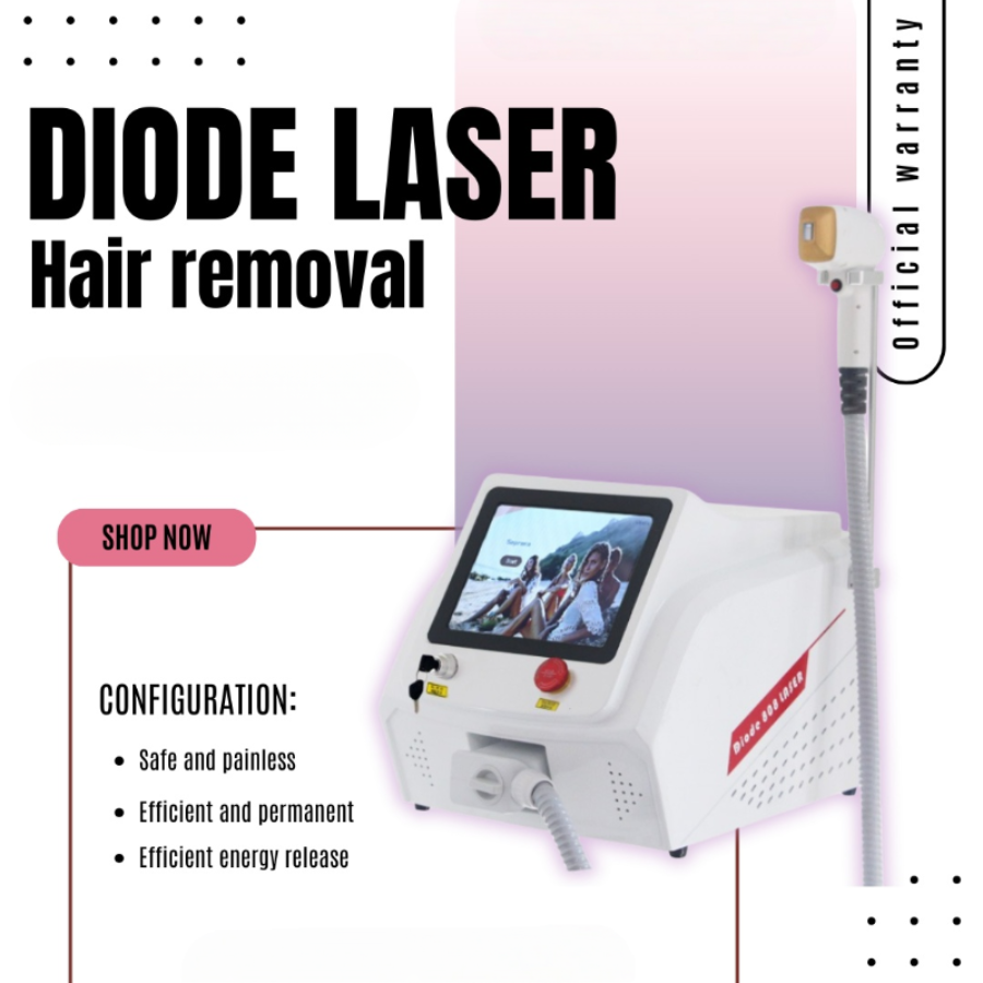 The latest 808nm diode laser hair removal machine for painless and permanent hair removal in 2025 is suitable for all skin tones 3 wavelength